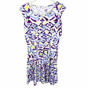 Title Nine Purple Multi Print Dream Dress - Small